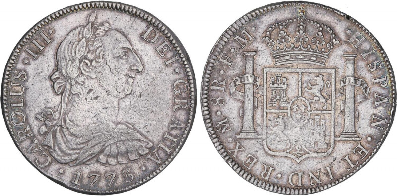 SPANISH MONARCHY: CHARLES III
8 Reales. 1773. MÉXICO. F.M. 26,95 grs. (Pequeña ...