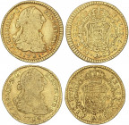 SPANISH MONARCHY: CHARLES III
Lote 2 monedas 1 Escudo. 1781 y 1786. POPAYÁN. S.F. 3,27 y 3,31 grs. AC-1426, 1431. MBC-.