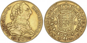 SPANISH MONARCHY: CHARLES III
4 Escudos. 1788. MADRID. M. 13,52 grs. AC-1795. MBC.