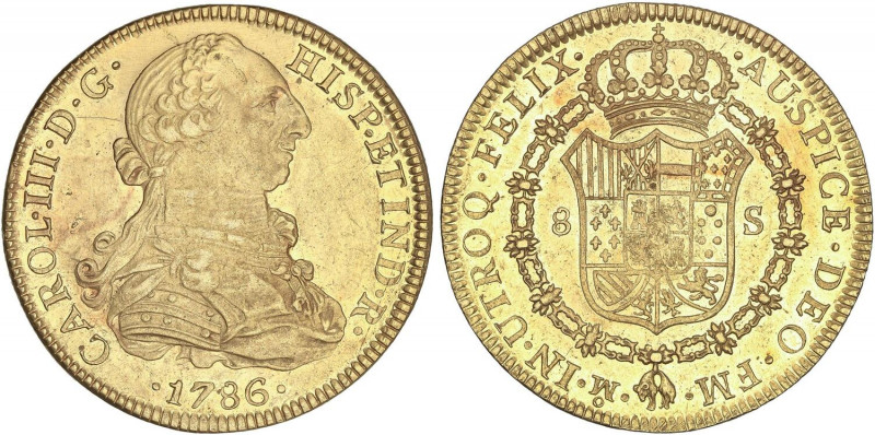 SPANISH MONARCHY: CHARLES III
8 Escudos. 1786. MÉXICO. F.M. 26,97 grs. (Leve ra...