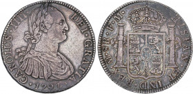 SPANISH MONARCHY: CHARLES IV
8 Reales. 1791. MÉXICO. F.M. 26,82 grs. (Pequeños golpecitos). Pátina. AC-953. MBC+/MBC.