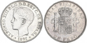 PESETA SYSTEM: ALFONSO XIII
1 Peso. 1897. MANILA. S.G.-V. (leves golpecitos, limpiada). MBC+.