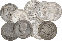 PESETA SYSTEM: LOTS
Lote 81 monedas 1 (42) y 2 Pesetas (39). 1869 a 1903. GOBIERNO PROVISIONAL, ALFONSO XII y ALFONSO XIII. IMPRESCINDIBLE EXAMINAR. ...