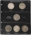 PESETA SYSTEM: LOTS
Lote 23 monedas 5 Pesetas. 1870 a 1898. GOBIERNO PROVISIONAL, AMADEO I, ALFONSO XII y ALFONSO XIII. Todas diferentes y la mayoría...
