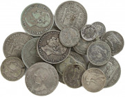 PESETA SYSTEM: LOTS
Lote 24 monedas 50 Céntimos (4), 1 (5), 2 (7), 5 Pesetas (8). 1870 a 1926. A EXAMINAR. BC a MBC+.