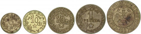 PESETA SYSTEM: LOCAL ISSUES OF THE CIVIL WAR
Serie 5 monedas 5 Céntimos a 2,50 Pesetas. 1937. C.M. MENORCA. Latón. (Algunas con manchitas). AC-20/24;...