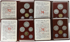 PESETA SYSTEM: ESTADO ESPAÑOL
Lote 12 series 6 monedas 10 Céntimos a 50 Pesetas. (*72, 73, 74 y 75). Tres series completas en carteritas originales F...