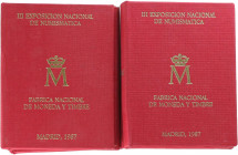 PESETA SYSTEM: JUAN CARLOS I
Lote 10 series 2 monedas 1 y 200 Pesetas. 1987 (*E-87). III Exposición Nacional de Numismática con medalla conmemorativa...
