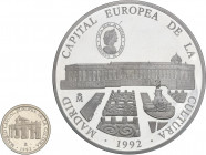 PESETA SYSTEM: ECU ISSUES
Lote 2 monedas 1 y 25 Ecu. 1992. AR. Madrid Capital Europea de la Cultura: Puerta de Alcalá y Palacio Real. Sin estuches ni...