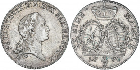 WORLD COINS: GERMAN STATES
2/3 Thaler. 1770. FEDERICO AUGUSTO III. SAXONY ALBERTINE. 13,93 grs. AR. KM-991. MBC/MBC+.