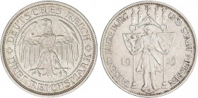 WORLD COINS: GERMANY
3 Reichsmark. 1929-E. REPÚBLICA DE WEIMAR. AR. Milenario Meissen. KM-65. EBC.