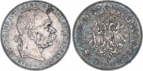 WORLD COINS: AUSTRIA
5 Coronas. 1900. FRANCISCO JOSÉ I. 23,83 grs. AR. Bonita pátina oscura e irisada. KM-2807. MBC+.