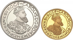 WORLD COINS: BELGIUM
Serie 2 monedas 5 y 50 Ecu. 1988. 1988. AR, AU. 30 aniversario Tratado de Roma - Carlos V. En carterita original con certificado...