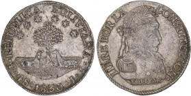 WORLD COINS: BOLIVIA
4 Soles. 1830. POTOSÍ. J.L. 13,47 grs. AR. Simón Bolivar. KM-96a. MBC.