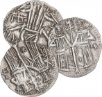 WORLD COINS: BULGARIA
Lote 3 monedas Gros. 1331-1355. Ivan Alejandro y Miguel. AR. Los tres diferentes. A EXAMINAR. MBC a MBC+.