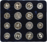 WORLD COINS: KOREA - SOUTH
Set 16 monedas 5.000 (8) y 10.000 Won (8). 1986 a 198. AR. Olimpiada Seul´ 88. En estuche original, con certificados. (Est...