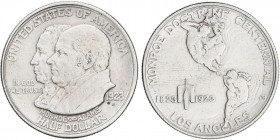 WORLD COINS: UNITED STATES
1/2 Dólar. 1923-S. SAN FRANCISCO. 12,47 grs. AR. Centenario Doctrina Monroe. KM-153. EBC-.