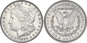 WORLD COINS: UNITED STATES
1 Dólar. 1888-S. SAN FRANCISCO. 26,69 grs. AR. Tipo Morgan. ESCASA. KM-110. SC.
