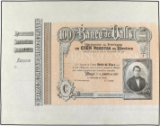 SPANISH BANK NOTES: ANCIENT
100 Pesetas. 1 Enero 1922. BANCO DE VALLS. Marqués de Vallgornera. Matriz a izquierda. Sin firmas. Fondo color naranja. F...