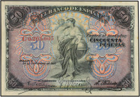 SPANISH BANK NOTES: BANCO DE ESPAÑA
50 Pesetas. 24 Septiembre 1906. Serie C. (levísimas manchitas). Ed-315a. EBC-.