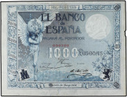 SPANISH BANK NOTES: BANCO DE ESPAÑA
1.000 Pesetas. 10 Mayo 1907. Ángel. Arrugas de impresión en papel. (Pequeñas roturas en margen derecho e izquierd...