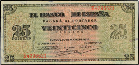 SPANISH BANK NOTES: ESTADO ESPAÑOL
25 Pesetas. 1938. Giralda de Sevilla. Serie E. Ed-430a. EBC-.