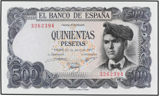 SPANISH BANK NOTES
500 Pesetas. 23 Julio 1971. Verdaguer. Sin serie. Ed-473. SC.