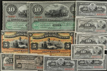 SPANISH BANK NOTES: SPANISH OVERSEAS ISSUES AND ANDORRA
Lote 12 billetes 10 (3), 20 (3), 50 Centavos, 1, 5 (2) y 10 pesos (2). 1896 y 1897. EL BANCO ...