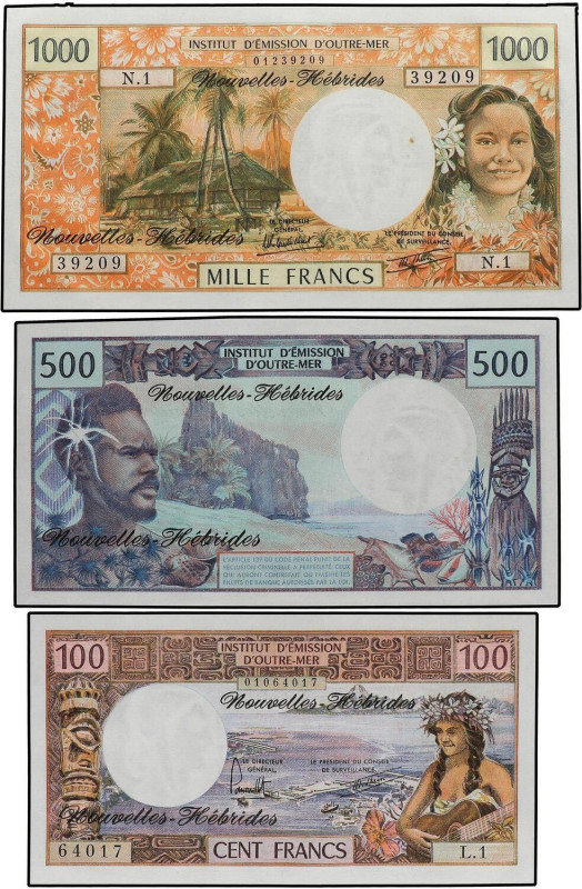 WORLD BANK NOTES
Lote 3 billetes 100, 500, 1.000 Francos. 1977 a 1980. NUEVAS H...
