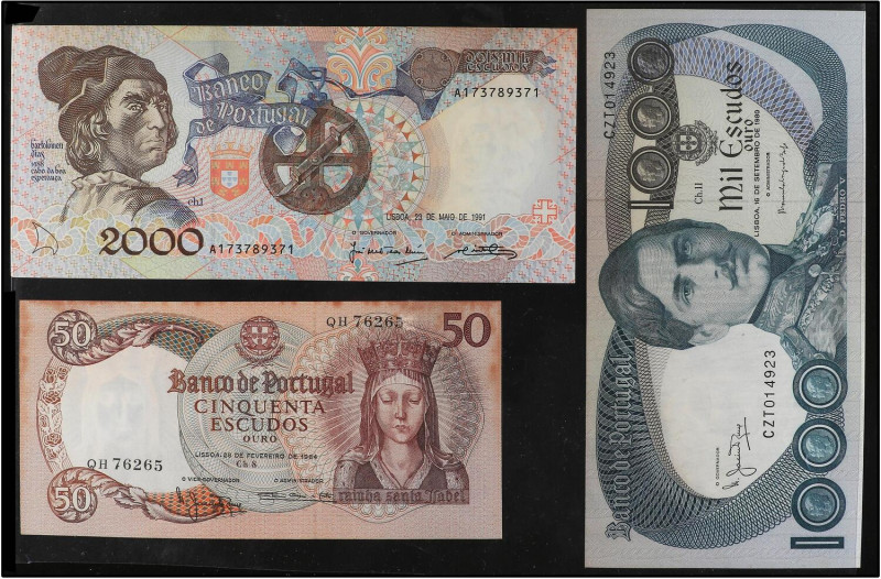 WORLD BANK NOTES
Lote 3 billetes 50, 1.000 y 2.000 Escudos. 1964, 1980 y 1991. ...