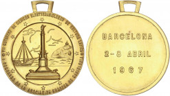 SPANISH MEDALS
Medalla. 2-8 Abril 1967. BARCELONA. Anv.: Puerto de Barcelona, Montjuic y monumento de Colón. 33,80 grs. AU/900. I Congreso de la Asoc...