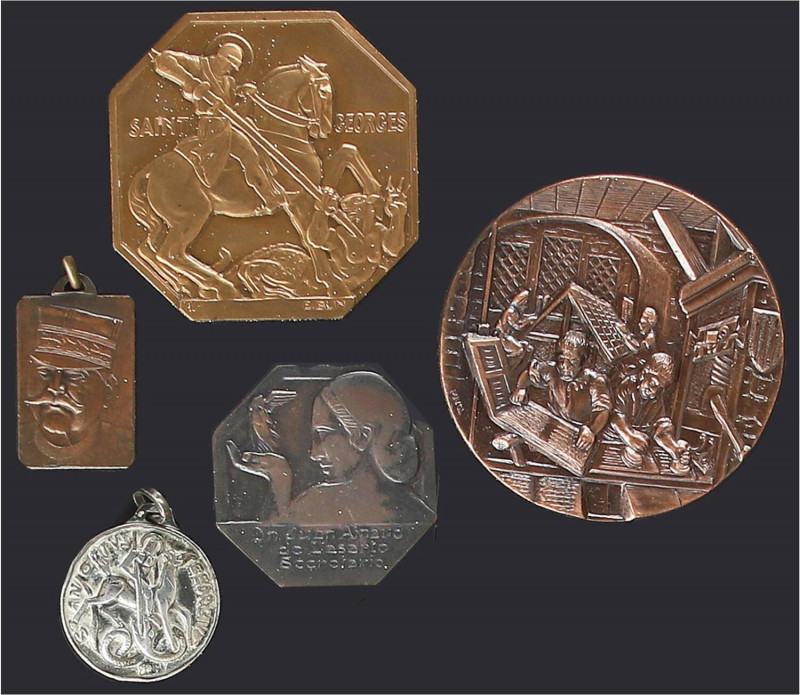 SPANISH MEDALS
Lote 25 medallas. S.XX. AE, Br, latón. Ø 25 a 60 mm. Variedad te...