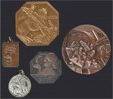 SPANISH MEDALS
Lote 25 medallas. S.XX. AE, Br, latón. Ø 25 a 60 mm. Variedad temática, alguna repetida. A EXAMINAR. MBC+ a SC.