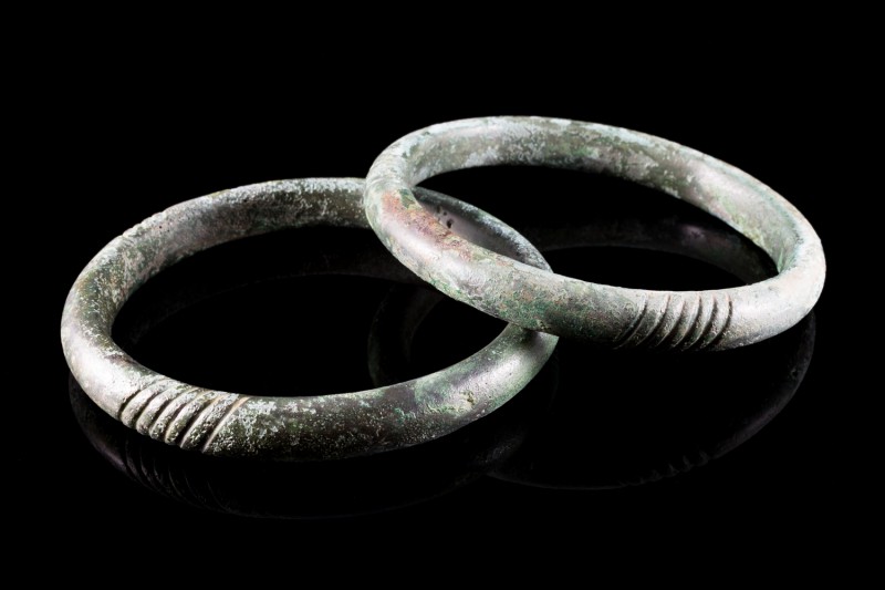 Bronze Age, Pair of Bronze Penannular Bracelets, c. 9th-6th century BC (7.6cm), ...