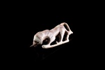 Roman Bronze Lion Brooch, c. 2nd century AD (4cm). Lion in profile facing left on a baseline. Intact with pin.