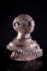 Roman Base Silver Application in the form of Male Bust, c. 3rd-4th century AD (11cm). Bare-headed and bearded bust, wearing double necklace and tunic....