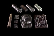 Lot of 10 Bronze stamp seals and matrix seals. Different periods and all intact.