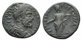Septimius Severus (193-211). Pisidia, Antioch. Æ (20mm, 4.95g, 6h). Laureate and cuirassed bust r. R/ Tyche standing l., holding branch and cornucopia...
