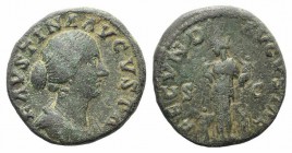Faustina Junior (Augusta, 147-175). Æ As (24mm, 10.06g, 4h). Rome, c. 164-169. Draped bust of Faustina r. R/ Fecunditas standing facing, her head turn...