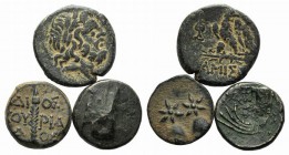 Lot of 3 Greek Æ coins, including Pontos, Amisos and Dioskourias.