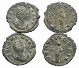 Salonina (Augusta, 254-268). Lot of 2 Roman Imperial AR Antoninianii, to be catalog. Lot sold as it, no returns