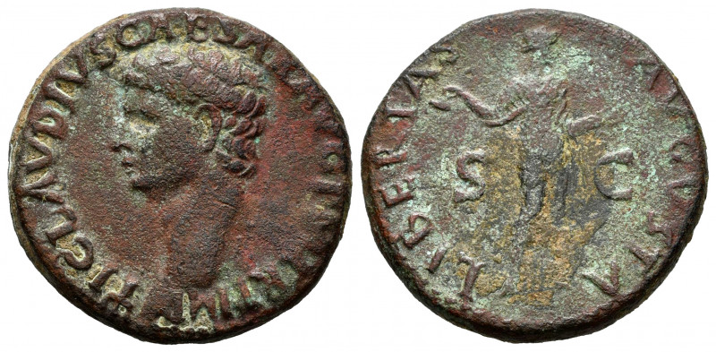 Claudius. Unit. 50-54 AD. Rome. (Ric-113). (Bmcre-204). Anv.: TI CLAVDIVS CAESAR...
