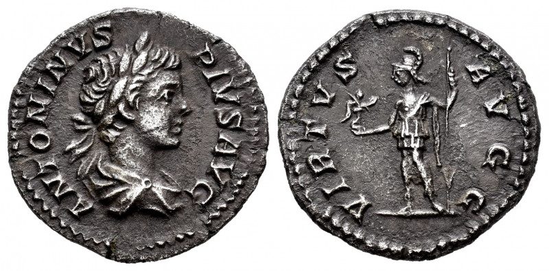 Caracalla. Denarius. 203 AD. Rome. (Ric-149). Anv.: ANTONINVS PIVS AVG, laureate...