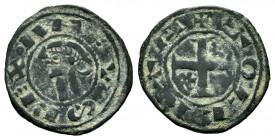 Kingdom of Castille and Leon. Alfonso I (1109-1126). Dinero. Toledo. (Bautista-40.2). Anv.: ◦ ANFVS REX. Rev.: + TOLLETA . Ve. 1,10 g. Choice VF. Est....