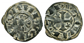 Kingdom of Castille and Leon. Alfonso I (1109-1126). Dinero. Toledo. (Bautista-40.28). Anv.: ANFVS REX. Rev.: + • TOLLE • TA . Ve. 0,45 g. Stars on th...