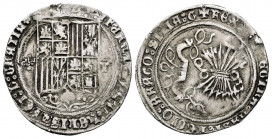 Catholic Kings (1474-1504). 1 real. Toledo. (Cal-465). Ag. 4,51 g. Shield between pelleted cross and T. VF. Est...70,00. 


 SPANISH DESCRIPTION: F...