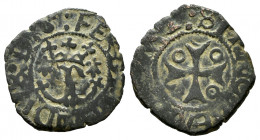 Charles I (1516-1556). Cornado. Pamplona. Minted in the name of Fernando the Catholic. (Cal-40). Ae. 1,32 g. F between ermines. Almost VF. Est...20,00...