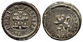 Philip II (1556-1598). 1 maravedi. 1597. Segovia. (Cal-83). (Jarabo-Sanahuja-B18). Ae. 2,25 g. Without mintmark and value indication. Scarce. VF. Est....