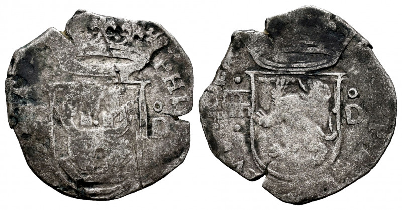 Philip II (1556-1598). Cuartillo. Segovia. D. (Cal-80). Ve. 2,42 g. Almost VF. E...