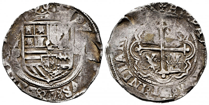 Philip II (1556-1598). 4 reales. México. (Cal-type 158). Ag. 13,58 g. Choice F. ...